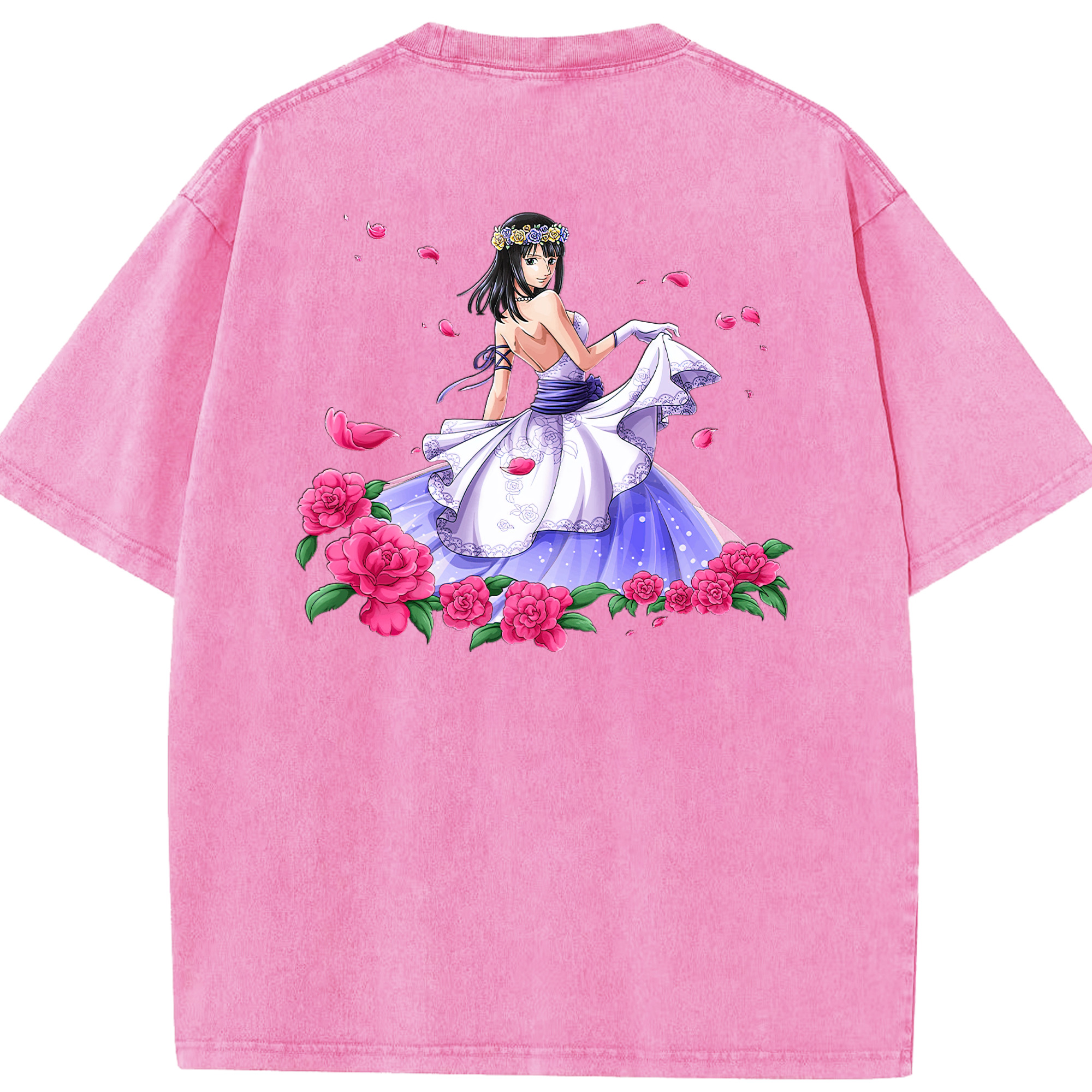 ワンピース ニコ・ロビン ONE PIECE Nico Robin 綿100% ヴィンテージ風 半袖Tシャツ（背面プリント）